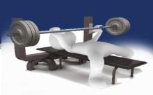 hahmo tekemässä penkkipunnerrusta