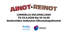 Kuvassa on tapahtuman logo, jossa Ainot ja Reinot tossujen kuosi kirjaimissa.