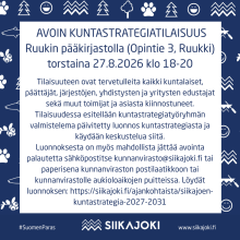  AVOIN KUNTASTRATEGIATILAISUUS Ruukin pääkirjastolla (Opintie 3, Ruukki) torstaina 27.8.2026 klo 18-20