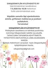 Siikajoenkylän kyläyhdistyksen kevätkokous 7.5. klo 18.30 Heikinhovissa