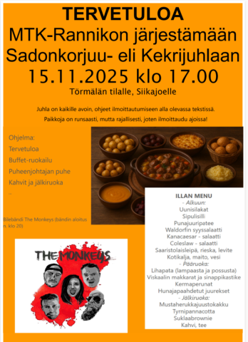 MTK Rannikon Sadonkorjuu- eli Kekrijuhla 