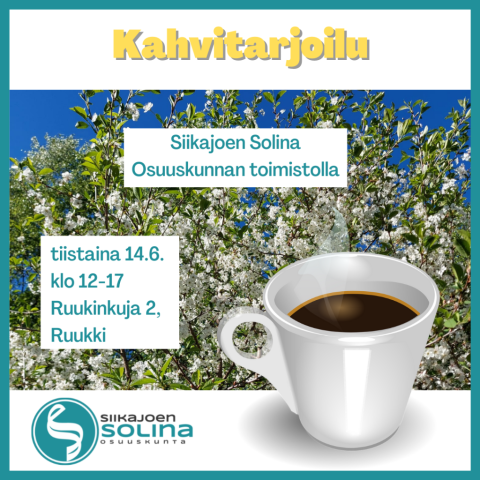 Siikajoen Solina Osuuskunta järjestää avoimet ovet tiistaina 14.6.2022 klo 12 – 17 Solinan toimistolla Ruukinkuja 2, Ruukki.