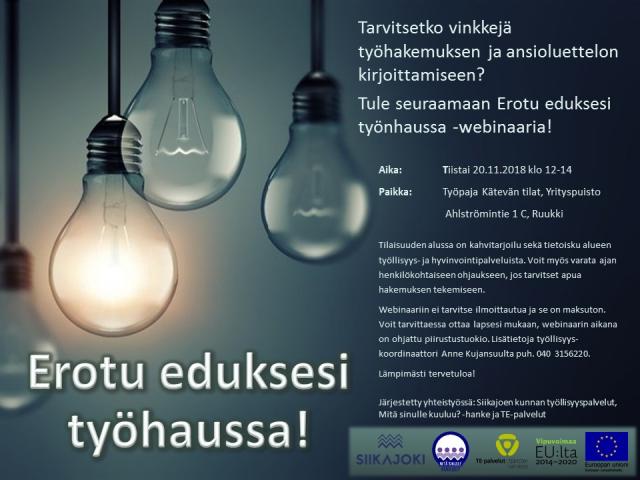 Lamppuja ja mainostekstiä