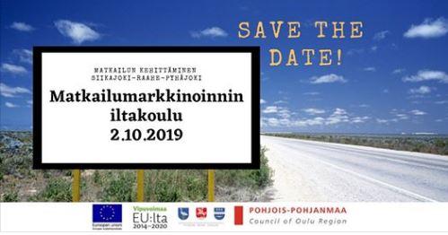 Kuva mainostaulusta, jossa tilaisuuden nimi ja päivä