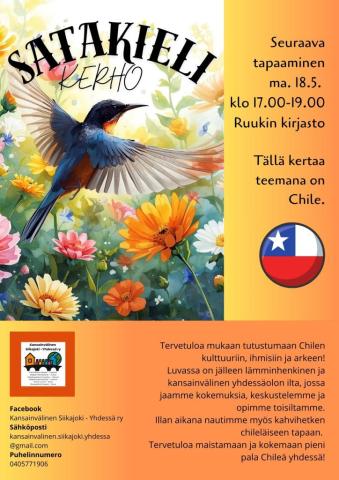 Kaikille avoin Satakieli-kerho!  Tällä kertaa teemana on Chile.