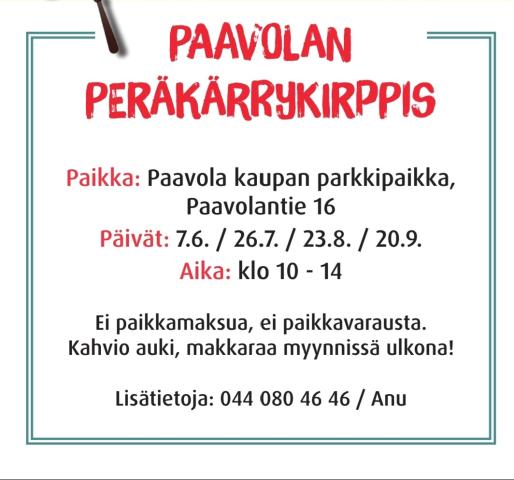 Peräkärrykirppis Paavolassa