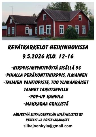 Kevätkarkelot Heikinhovissa, kirppistapahtuma 9.5. klo 12-16