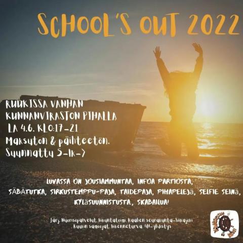 Schools Out -tapahtuman mainos.