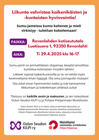 Sumu-jamit, kuntotanssia Revonlahdella